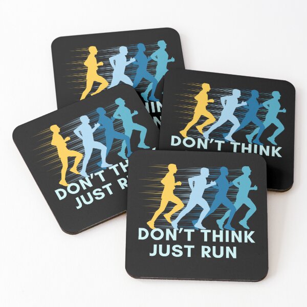 Item preview, Don’t Think Just Run- Motivational Retro Runner Silhouette  designed and sold by LoudVictory.