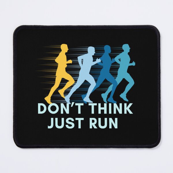 Item preview, Don’t Think Just Run- Motivational Retro Runner Silhouette  designed and sold by LoudVictory.