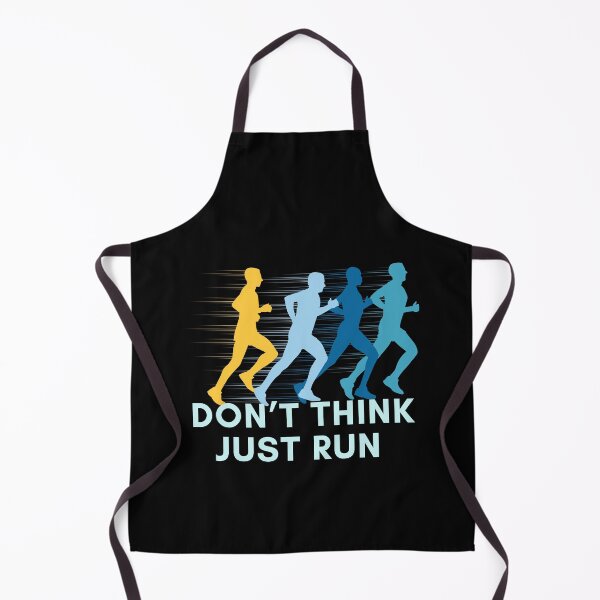 Item preview, Don’t Think Just Run- Motivational Retro Runner Silhouette  designed and sold by LoudVictory.