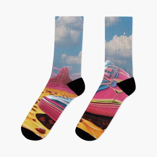 Item preview, Holographic high-top sneaker in a surreal desert landscape designed and sold by Mauswohn.