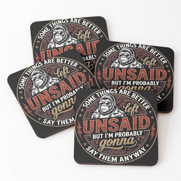 Item preview, Some Things Are Better Left Unsaid Funny Monkey Illustration designed and sold by VGAfanatic.