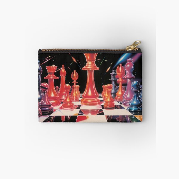 Item preview, Neon Disco Chessboard with Glowing Pieces Design designed and sold by Mauswohn.