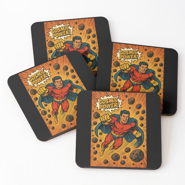 Item preview, Cosmic Power Comic Hero - Retro Space Action Illustration designed and sold by MKreative Studio.