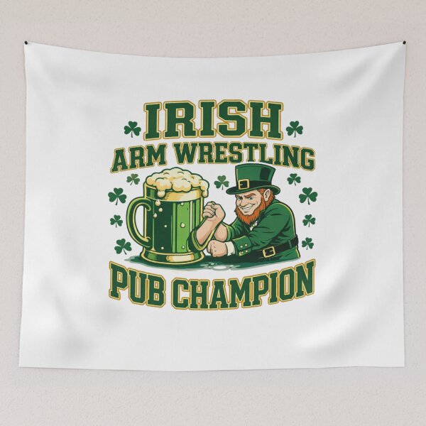 Item preview, Irish Arm Wrestling Pub Champion Funny St Patrick’s Day Leprechaun Beer Shirt designed and sold by BazStudiodesign.