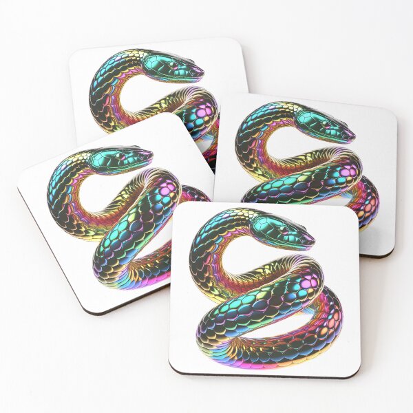 Item preview, Rainbow Chrome Snake – Holographic Liquid Metal Art designed and sold by RBToper.