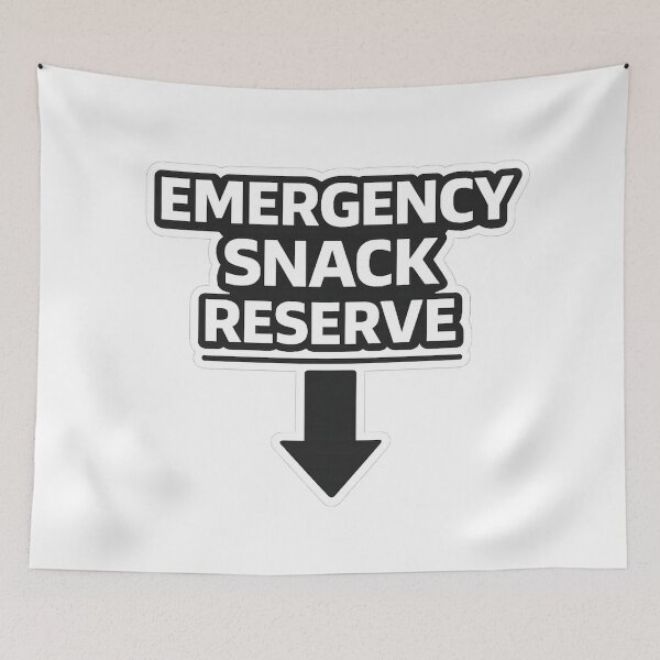 Item preview, Emergency Snack Reserve – Funny Industrial Food Sticker & Shirt designed and sold by Timeless Junction.