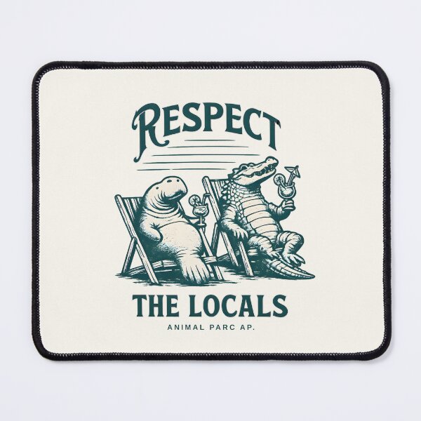 Item preview, Respect The Locals Manatee & Alligator Beach Vibes Retro Illustration designed and sold by tarzbol.