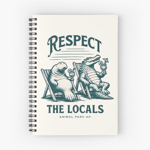 Item preview, Respect The Locals Manatee & Alligator Beach Vibes Retro Illustration designed and sold by tarzbol.