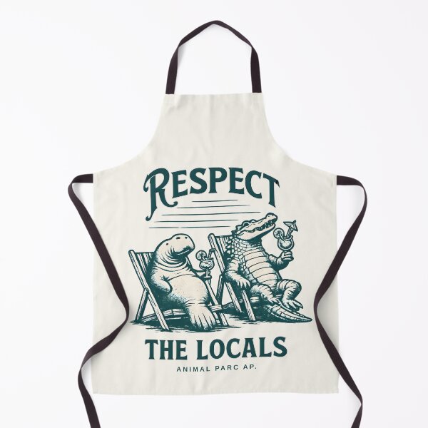 Item preview, Respect The Locals Manatee & Alligator Beach Vibes Retro Illustration designed and sold by tarzbol.