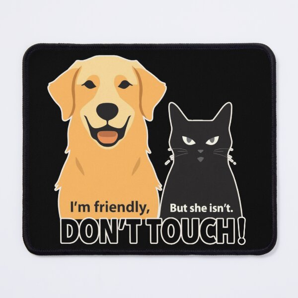 Item preview, I’m Friendly But She Isn’t Don't Touch | Golden Retriever & Black Cat Funny Couple designed and sold by PROPera-design.