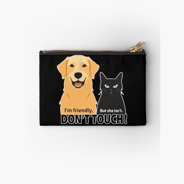 Item preview, I’m Friendly But She Isn’t Don't Touch | Golden Retriever & Black Cat Funny Couple designed and sold by PROPera-design.