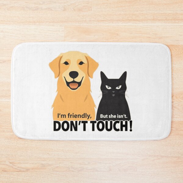 Item preview, I’m Friendly But She Isn’t Don't Touch | Golden Retriever & Black Cat Funny Couple designed and sold by PROPera-design.