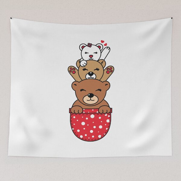 Item preview, Kawaii Stack Pocket Bears designed and sold by MarshallStickerX.