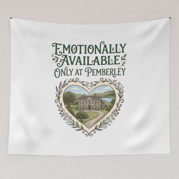 Item preview, Emotionally Available Only At Pemberley Floral Heart Pride And Prejudice designed and sold by Fenay Designs.