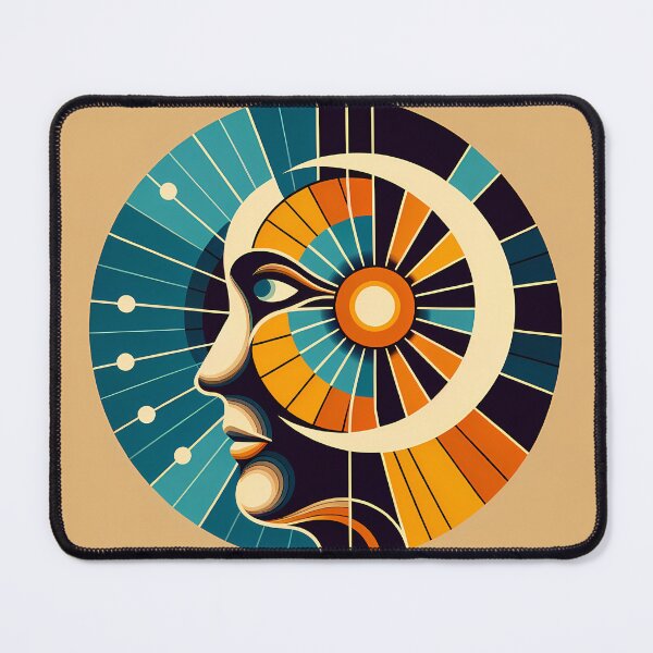 Item preview, Geometric Abstract Face with Radiating Sunburst designed and sold by InkSmithery.