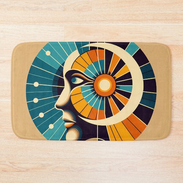 Item preview, Geometric Abstract Face with Radiating Sunburst designed and sold by InkSmithery.