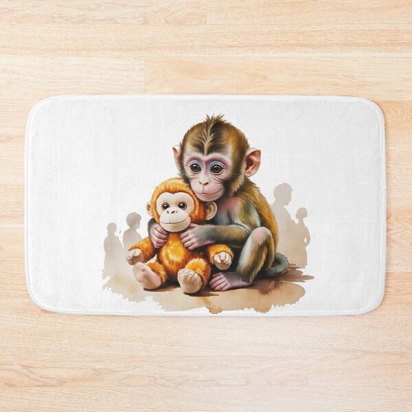 Item preview, Baby Monkey Hugging Plushie Watercolor designed and sold by YounexxART.