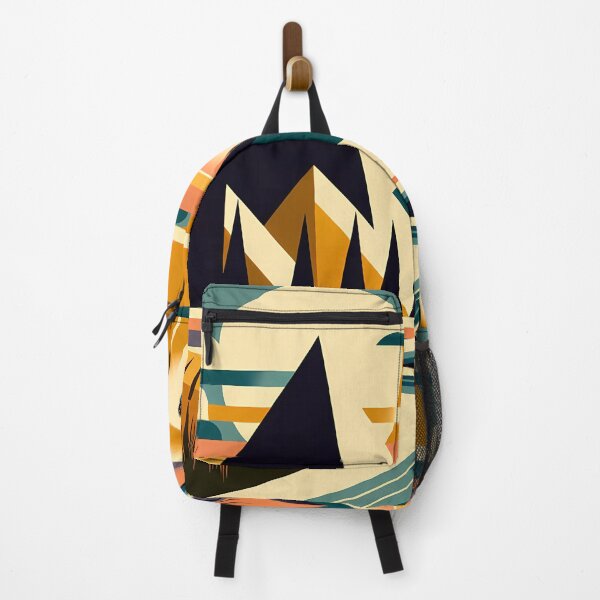 Item preview, Geometric Mountain Landscape with River and Sunset designed and sold by InkSmithery.