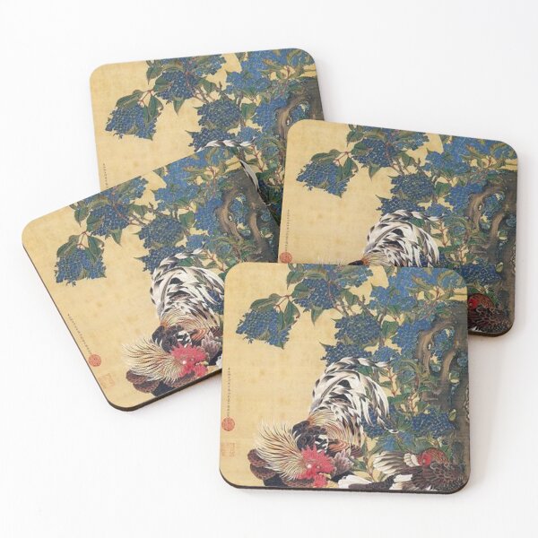 Item preview, Rooster and Hen with Hydrangeas designed and sold by SharonTheFirst.