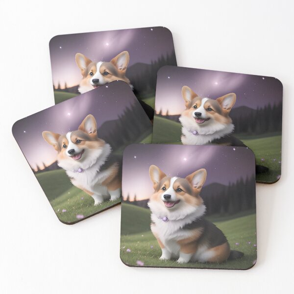 Item preview, Corgi on Grassy Hill Dramatic Purple Violet Night Sky designed and sold by CanineCourier.