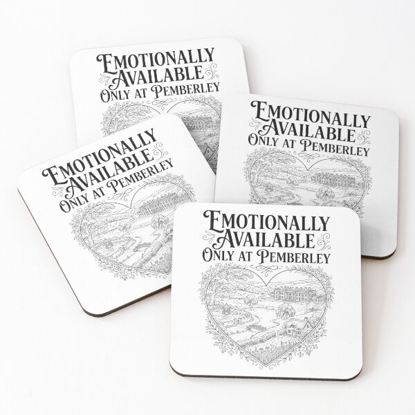 Item preview, Emotionally Available Only At Pemberley Dark Line Art Pride And Prejudice designed and sold by Fenay Designs.