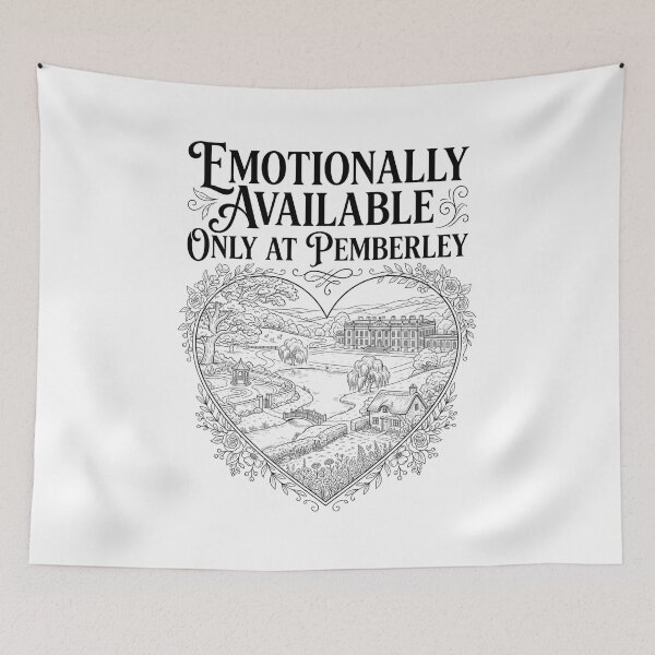 Item preview, Emotionally Available Only At Pemberley Dark Line Art Pride And Prejudice designed and sold by Fenay Designs.