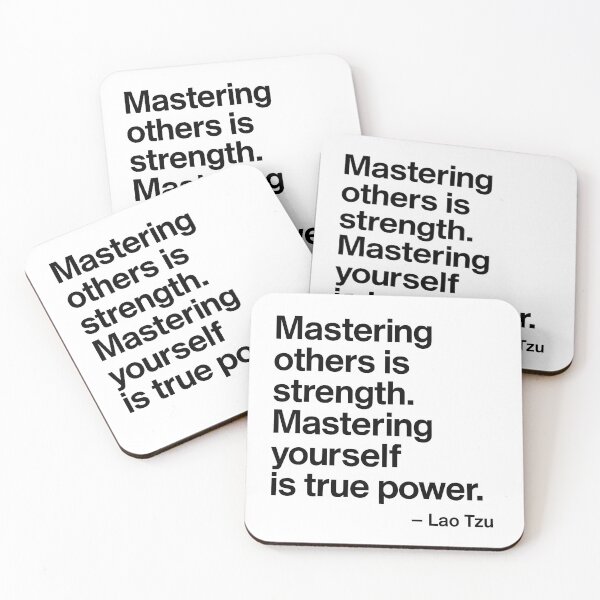 Item preview, True Power – Master Yourself | Lao Tzu (Black Font) designed and sold by TshirtsLabs.