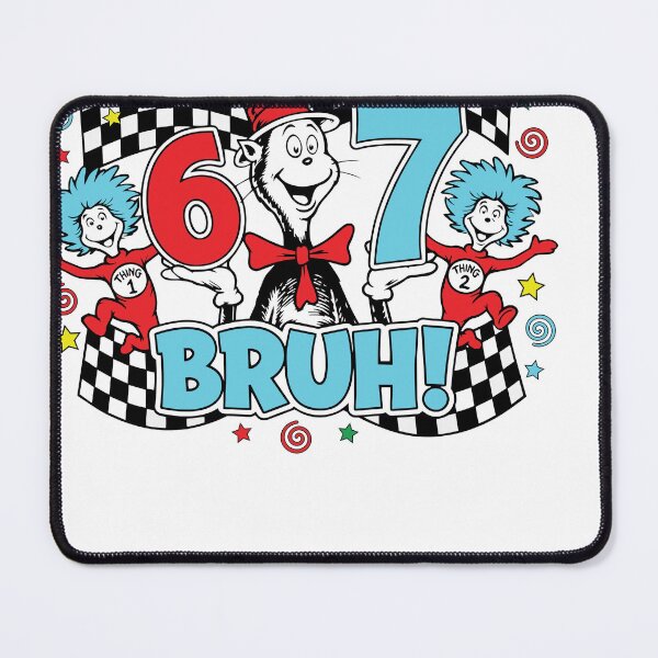 Item preview, Dr Suess Six Seven Funny Dr Suess 67 Meme Checkered Print designed and sold by RDGNR.