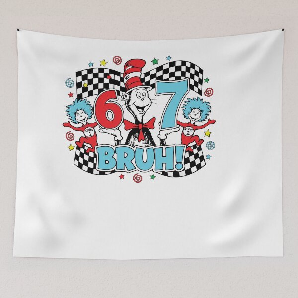 Item preview, Dr Suess Six Seven Funny Dr Suess 67 Meme Checkered Print designed and sold by RDGNR.