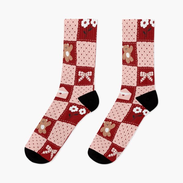 Item preview, Valentine Patchwork Seamless Pattern, Cute Teddy Bear Heart Quilt Repeat Print, Coquette Cottagecore Romantic Fabric Design for Baby Shower designed and sold by FRH Design ⭐⭐⭐⭐⭐.