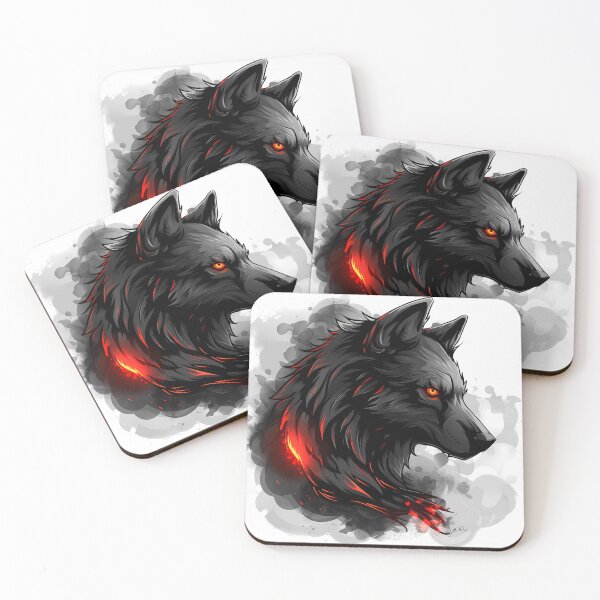 Item preview, Emberfang Wolf – Anime Ink Smoke Side Profile designed and sold by NeonHorizon Studio.