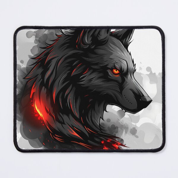 Item preview, Emberfang Wolf – Anime Ink Smoke Side Profile designed and sold by NeonHorizon Studio.