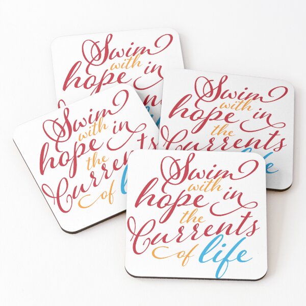 Item preview, "Swim with hope, in the current of life" graphic text illustration. designed and sold by Art-Horizon.