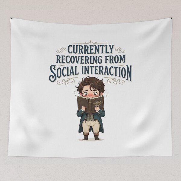Item preview, Currently Recovering From Social Interaction Chibi Pride And Prejudice designed and sold by Fenay Designs.