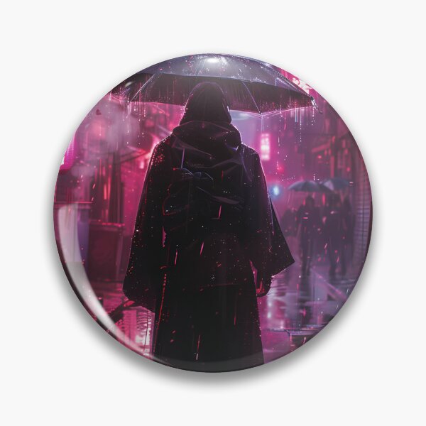 Item preview, Magenta Neon Rain – Cyber Alley Umbrella Drifter designed and sold by NeonHorizon Studio.