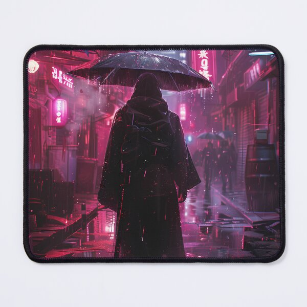 Item preview, Magenta Neon Rain – Cyber Alley Umbrella Drifter designed and sold by NeonHorizon Studio.