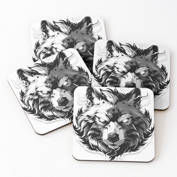 Item preview, Monochrome Spirit Wolf – Bold Anime Emblem Headshot designed and sold by NeonHorizon Studio.