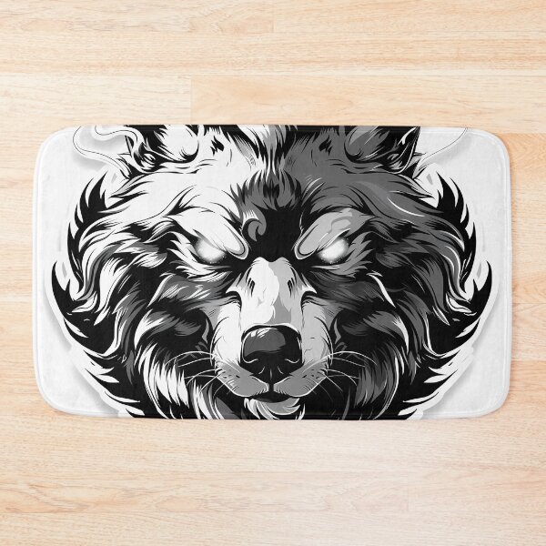 Item preview, Monochrome Spirit Wolf – Bold Anime Emblem Headshot designed and sold by NeonHorizon Studio.