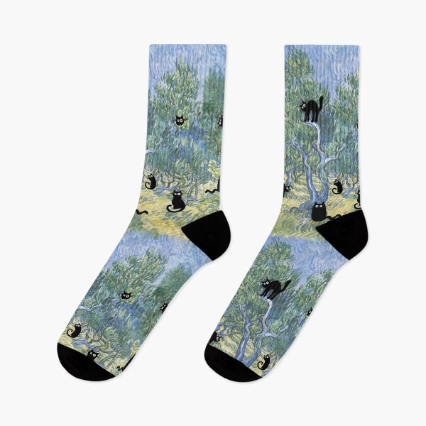 Item preview, Quirky cats in vincent van gogh’s olive grove designed and sold by QuirkyCatz.
