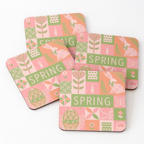 Item preview, Colourful spring illustration with Easter motifs designed and sold by natinart.