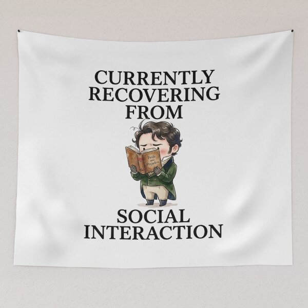 Item preview, Currently Recovering From Social Interaction Chibi Pride And Prejudice designed and sold by Fenay Designs.