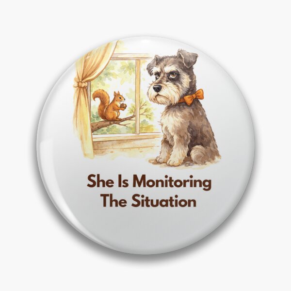 Item preview, She Is Monitoring The Situation — Schnauzer Mom Shirt — Watercolour — Dog Mom Gift designed and sold by PawMuse Studio.