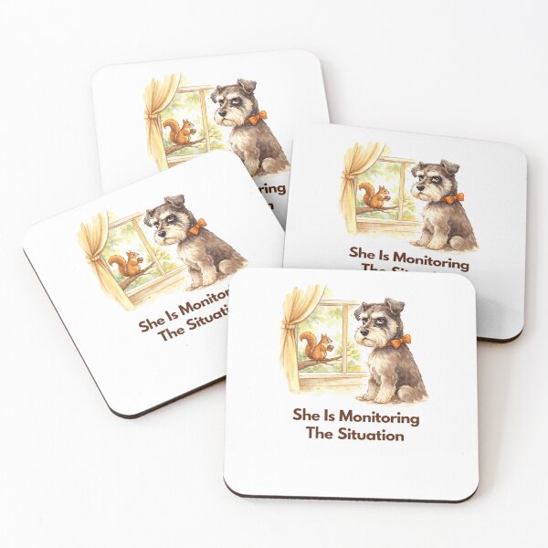 Item preview, She Is Monitoring The Situation — Schnauzer Mom Shirt — Watercolour — Dog Mom Gift designed and sold by PawMuse Studio.