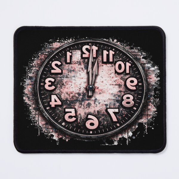 Item preview, Reverse Time – Mirrored Urban Street Analog Clock Illustration designed and sold by Mosogoloso.