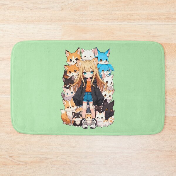 Item preview, MITSUKI Kawaii Anime Girl Surrounded By Cute Animals designed and sold by BorgSpareParts.