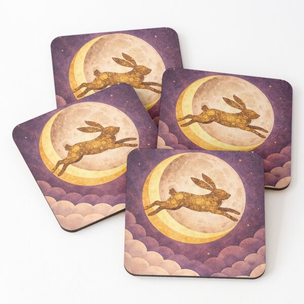 Item preview, Moon Hare Papercut Art – Celestial Rabbit Jumping Over Crescent Moon designed and sold by chihuahuashower.