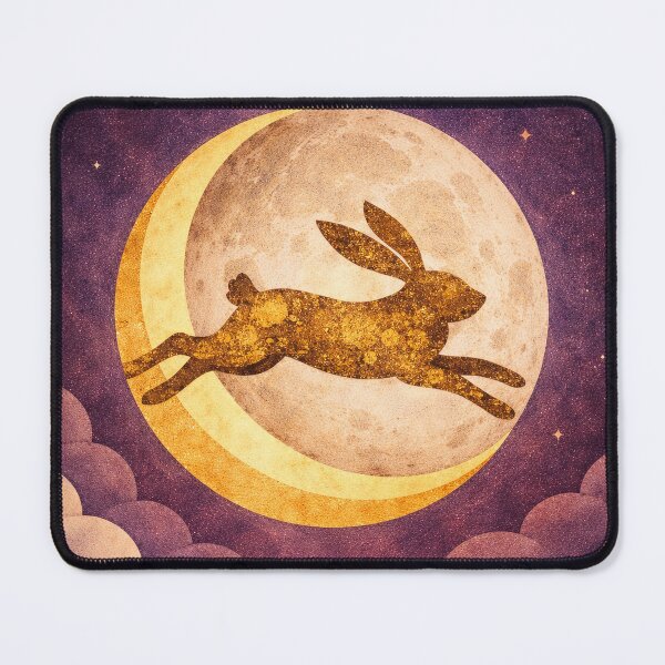 Item preview, Moon Hare Papercut Art – Celestial Rabbit Jumping Over Crescent Moon designed and sold by chihuahuashower.