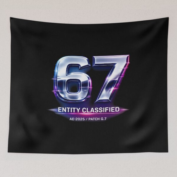 Item preview, Cyberpunk Entity 67 Cyberpunk Futuristic Number designed and sold by SplashTastic.
