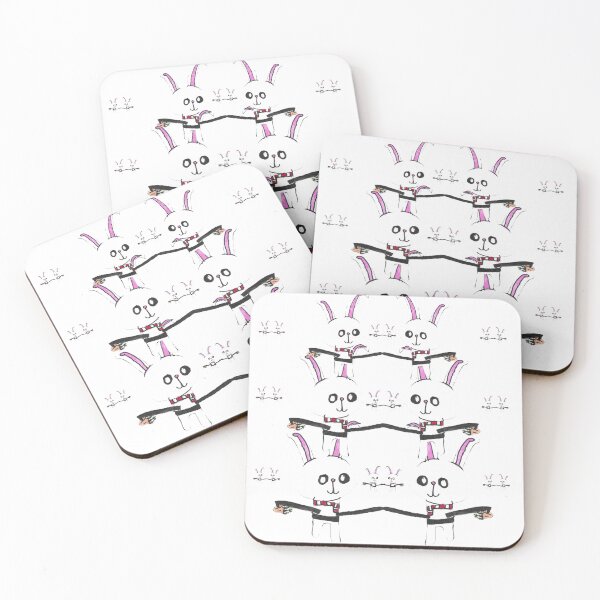 Item preview, Bunnies in Striped Scarves Illustration designed and sold by nimbfeja.