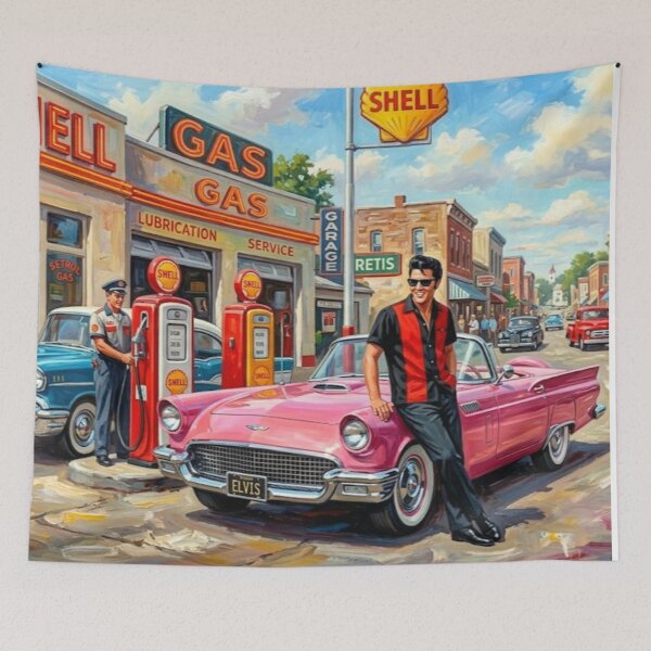 Item preview, Golden Era Pit Stop: Elvis in Retro Americana designed and sold by Art's Diner.